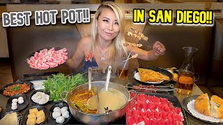 Insane LAMB HOT POT BEST SPICY HOT POT in San Diego RainaisCrazy [upl. by Esme202]