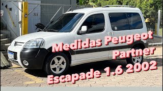 Medidas compartimento de carga Peugeot Partner Escapade 16 2002 [upl. by Milks]