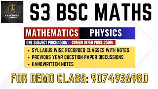 S3 BSC Mathematics ClassesToppers NotesJoin Our Telegram ChannelLink in Description [upl. by Flanna]