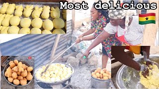 How to MAKE Africa’s Most delicious Snack Puff puff  BOFROT  Sunyani Ghana West Africa [upl. by Nitsirhc]