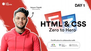 Day 1  Starting with Basic Introduction to HTML [upl. by Aettam]