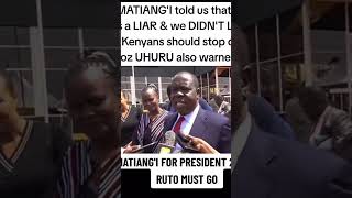 RUTO NI MJINGA NA MUONGO MATIANGI DESTROY RUTO AGAIN uhurukenyatta raila ruto gachagua [upl. by Aip536]