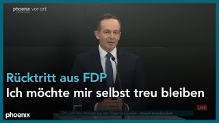 Rücktritt aus FDP Statement von Verkehrsminister Volker Wissing  071124 [upl. by Fabri]