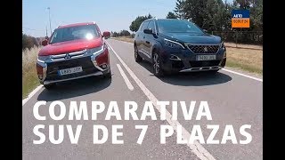 Mitsubishi Outlander Vs Peugeot 5008  Comparativa SUV de 7 plazas  AutoScout24 [upl. by Tatman]