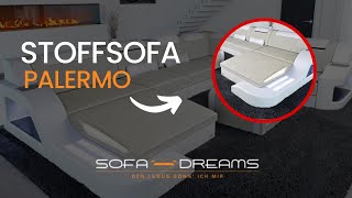 Stoffsofa Palermo mit Beleuchtung  Sofa Dreams Showroom Berlin [upl. by Pavlov]