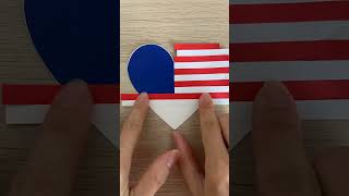 The making of Malaysia Flag in heart shape ♥️🇲🇾 merdeka malaysia artandcraft papercraft heart [upl. by Lovich]