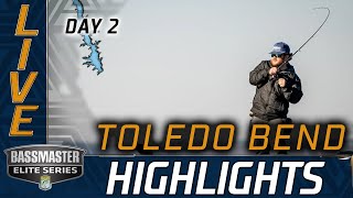 Highlights Day 2 Bassmaster action at Toledo Bend [upl. by Nepets]