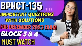 bphct135  important questions with solutions  for December 2023 exam  part2  IGNOU  ignou [upl. by Mars]