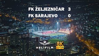 8K FK Zeljeznicar  FK Sarajevo 30 332024 151 vjeciti derbi  HELIFILM [upl. by Nosduj]