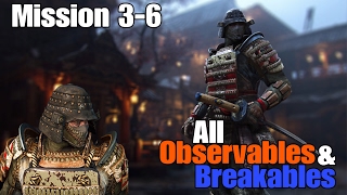 For Honor  Mission 36  All Observables and Breakables [upl. by Anailil]