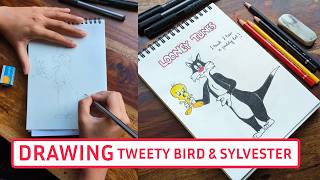 How to draw Tweety Bird amp Sylvester  Step by step  Drawing Tutorial for beginners  Looney Tunes [upl. by Etteloc]