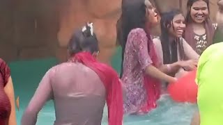 swimming pool party dance with fantasy kingdom water park chanderjamai [upl. by Wera423]