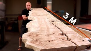 LARGE 3м Mappa Burl SLAB in to Table  How to make an epoxy table [upl. by Dauf]