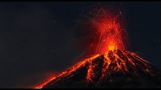 10 Hours Erupting Volcano at Night REAL TIME  Video amp Audio 1080HD SlowTV [upl. by Caine]