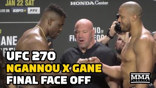 Francis Ngannou Promises Explosive Knockout During Final Faceoff With Ciryl Gane  UFC 270 [upl. by Eiuqnimod209]