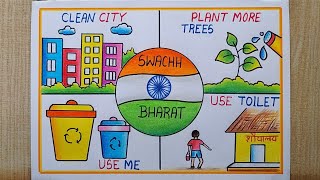 Swachh Bharat Abhiyan Poster drawing easy Clean India Green India Poster Swachh Bharat mission [upl. by Pine350]