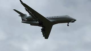 Bombardier Challenger 350 NetJets CSCHH  Landing at Saint Etienne Airport [upl. by Anawad]