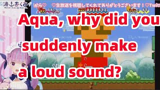 Minato Aqua suddenly made a loud sound HOLOLIVE Vtuber ENG SUB [upl. by Eltsirc]