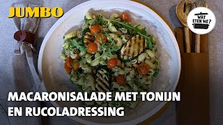 Wat eten we Macaronisalade met tonijn en rucoladressing [upl. by Allare]