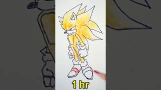 Pendrawing super sonic in 10secs40secs1 minute1hr2hrsdrawingsonic parodyhuggywuggyshorts [upl. by Shue532]