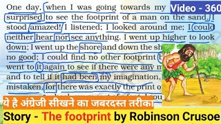 Learn English through Story  Learn Story Reading  Footprint by Robinson Crusoe [upl. by Ettelrahc324]