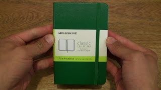 Moleskine Pocket Size Hard Cover Plain Notebook in Green [upl. by Moorish]