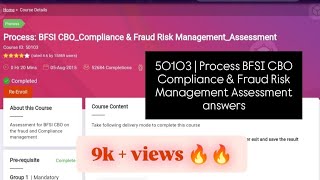 50103  Process BFSI CBO Compliance amp Fraud Risk Management Assessment answers iEvolve TCS tcs [upl. by Tori514]