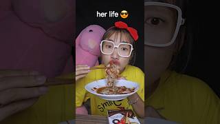 her life😎  Kitkat chocolate🍫 chicken feet🐥 Wolfoo eggs 🦕 funny food mukbang [upl. by Affer]