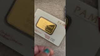 Part 1  Costco two 1 OZ PAMP Gold Bars gold shopping costco [upl. by Ardnekahs]