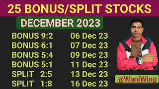 BONUS SHARES LATEST NEWS ♦️ BONUS SHARES DECEMBER 2023 ♦️ UPCOMING BONUS AND SPLIT SHARES ♦️ [upl. by Mcmath126]