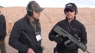 SHOT Show 2016 IWI X95 and Tavor 300BLK [upl. by Rafael85]