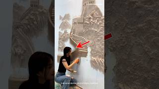 Chinese Girl Made 3D Wall Drawing shortsvideo facts [upl. by Jaddo354]