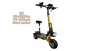 Geofought G6 60v6000w electric scooter ，max speed 7085kmh，with a big central screen [upl. by Halden552]