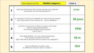 Permis C fiche écrite 6 [upl. by Mari]