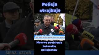 Protest policjantów  masowe zwolnienia lekarskie [upl. by Azarria690]