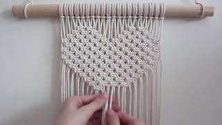 DIY Tutorial Macrame Four Hearts Wall Hanging for beginners [upl. by Gildea]