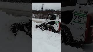 Easy way to move snow with a skid steer shorts [upl. by Neirb]