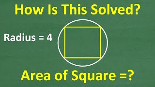 A circle with an inscribed square – can you find the area of the square [upl. by Nomzed623]