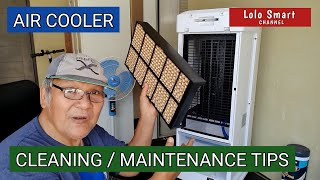 HOW TO CLEAN AND GET MAINTENANCE TIPS ON AIR COOLER AND TIPS ON HOW TO USE ITS REMOTE CONTROL UNIT [upl. by Eiramesor794]