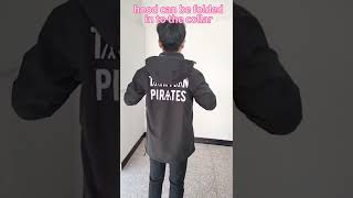 Polyester with TPU coatingfully waterproof jacket blackcustomized logo waterproof 10000 raincoat [upl. by Eycats]