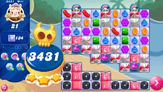 Candy Crush Saga Level 3431  Super Hard Level  No Boosters  3 Stars 🌟🌟🌟 [upl. by Kleon]