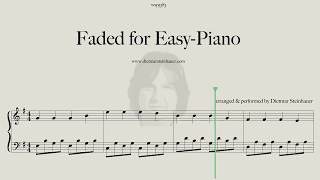 Faded  EasyPiano Version [upl. by Paschasia]