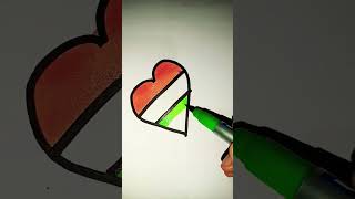 Heart flag colour drawingtrending art drawing painting arya support subscribe [upl. by Devonna]