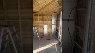 SHED  WIRING  INSULATION  BOARDING… ⚠️⚠️⚠️ brothers shed beforeandafter renovation diy [upl. by Lonee412]