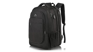 Review Travel Backpack for Men Expandable Laptop Backpack with USB Charging Port  Matein [upl. by Kincaid]