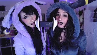 ASMR ☾ twin ear kisses and mouth sounds 💜🖤 Espeon amp Umbreon cosplay w ​⁠​⁠myrteya [upl. by Milas]