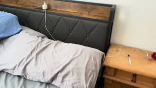 Product Review ANCTOR Queen Bed Frame Storage Headboard with Outlets Easy to Install [upl. by Amado]