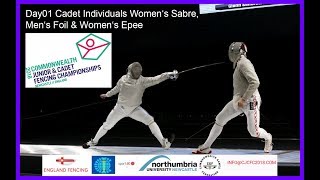 Day01 Commonwealth Junior amp Cadet Fencing Championships 2018  Piste Blue [upl. by Lemraj]