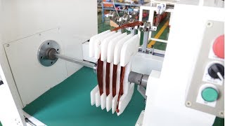 Automatic Horizontal Big Wire Electric Motor Stator Coil Winding Machine [upl. by Drofyar]