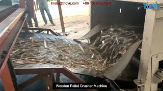 How to recycle old pallets Wooden Pallet Crusher Machine crusher shredder recycling [upl. by Nahtannoj819]